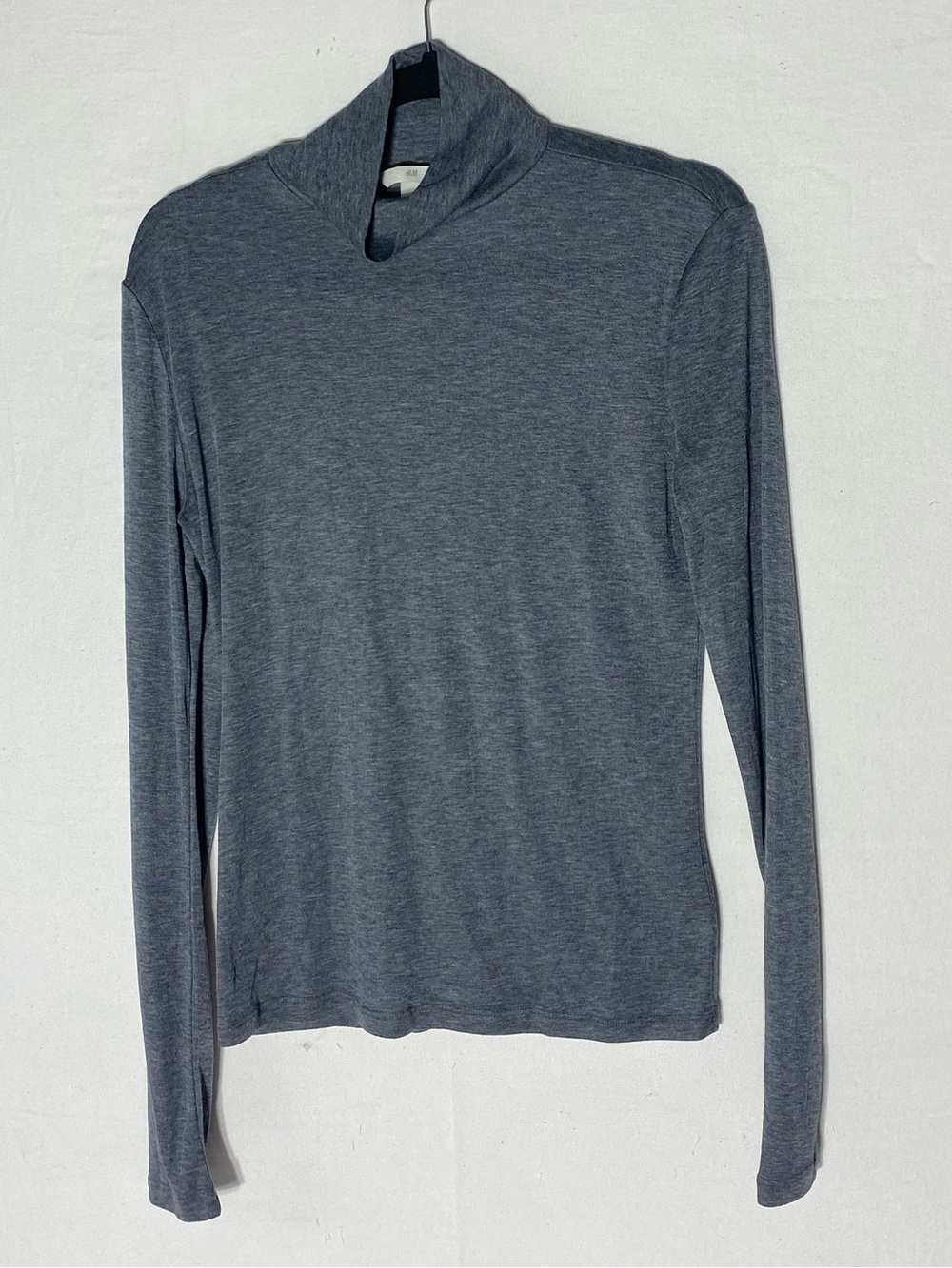 H&M Grey Lyocell Wool Blend Mock Neck Long Sleeve Top L Normcore Contemporary - Picture 14 of 14